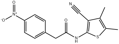 N-(3-cyano-4,5-dimethylthiophen-2-yl)-2-(4-nitrophenyl)acetamide 구조식 이미지