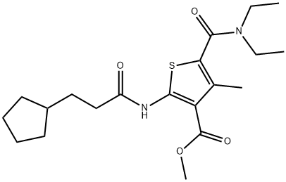 methyl 2-(3-cyclopentylpropanoylamino)-5-(diethylcarbamoyl)-4-methylthiophene-3-carboxylate 구조식 이미지