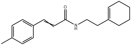 (E)-N-[2-(cyclohexen-1-yl)ethyl]-3-(4-methylphenyl)prop-2-enamide 구조식 이미지