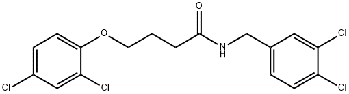 4-(2,4-dichlorophenoxy)-N-[(3,4-dichlorophenyl)methyl]butanamide 구조식 이미지