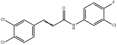 (Z)-N-(3-chloro-4-fluorophenyl)-3-(3,4-dichlorophenyl)prop-2-enamide 구조식 이미지