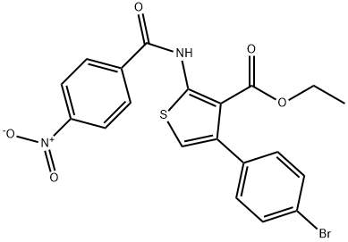 ethyl 4-(4-bromophenyl)-2-[(4-nitrobenzoyl)amino]thiophene-3-carboxylate Structure