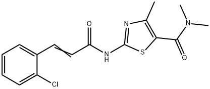 2-[[(E)-3-(2-chlorophenyl)prop-2-enoyl]amino]-N,N,4-trimethyl-1,3-thiazole-5-carboxamide 구조식 이미지