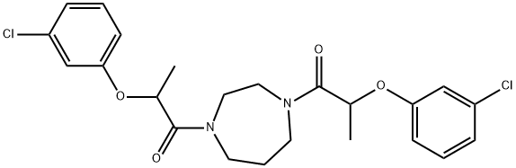 2-(3-chlorophenoxy)-1-[4-[2-(3-chlorophenoxy)propanoyl]-1,4-diazepan-1-yl]propan-1-one Structure