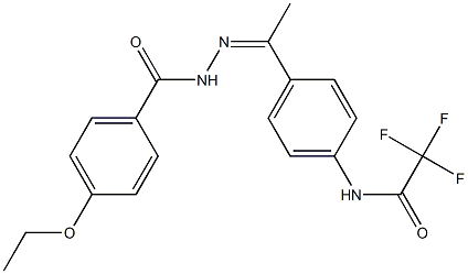 4-ethoxy-N-[(Z)-1-[4-[(2,2,2-trifluoroacetyl)amino]phenyl]ethylideneamino]benzamide Structure