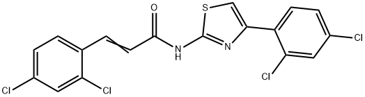 (E)-3-(2,4-dichlorophenyl)-N-[4-(2,4-dichlorophenyl)-1,3-thiazol-2-yl]prop-2-enamide Structure