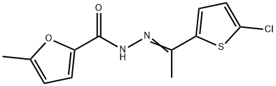 N-[(E)-1-(5-chlorothiophen-2-yl)ethylideneamino]-5-methylfuran-2-carboxamide 구조식 이미지