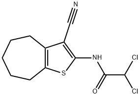 2,2-dichloro-N-(3-cyano-5,6,7,8-tetrahydro-4H-cyclohepta[b]thiophen-2-yl)acetamide Structure