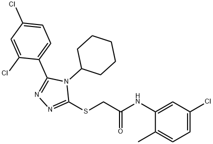 N-(5-chloro-2-methylphenyl)-2-[[4-cyclohexyl-5-(2,4-dichlorophenyl)-1,2,4-triazol-3-yl]sulfanyl]acetamide Structure