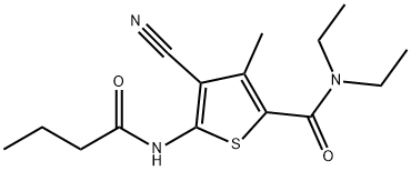 5-(butanoylamino)-4-cyano-N,N-diethyl-3-methylthiophene-2-carboxamide Structure
