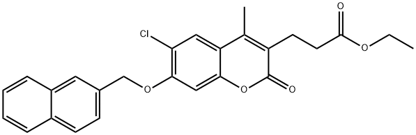 ethyl 3-[6-chloro-4-methyl-7-(naphthalen-2-ylmethoxy)-2-oxochromen-3-yl]propanoate Structure