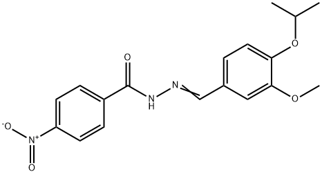 N-[(E)-(3-methoxy-4-propan-2-yloxyphenyl)methylideneamino]-4-nitrobenzamide 구조식 이미지