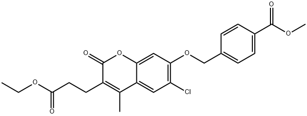 methyl 4-[[6-chloro-3-(3-ethoxy-3-oxopropyl)-4-methyl-2-oxochromen-7-yl]oxymethyl]benzoate Structure