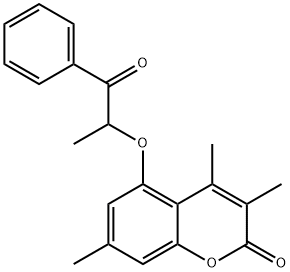 3,4,7-trimethyl-5-(1-oxo-1-phenylpropan-2-yl)oxychromen-2-one 구조식 이미지