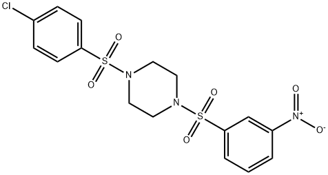 1-(4-chlorophenyl)sulfonyl-4-(3-nitrophenyl)sulfonylpiperazine 구조식 이미지