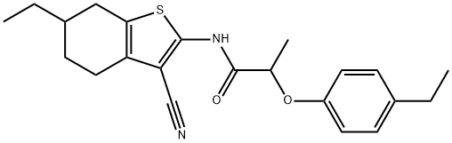 N-(3-cyano-6-ethyl-4,5,6,7-tetrahydro-1-benzothiophen-2-yl)-2-(4-ethylphenoxy)propanamide Structure
