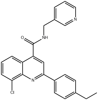 8-chloro-2-(4-ethylphenyl)-N-(pyridin-3-ylmethyl)quinoline-4-carboxamide 구조식 이미지