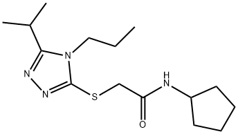 N-cyclopentyl-2-[(5-propan-2-yl-4-propyl-1,2,4-triazol-3-yl)sulfanyl]acetamide Structure