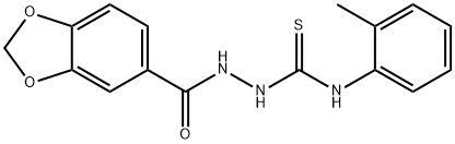 1-(1,3-benzodioxole-5-carbonylamino)-3-(2-methylphenyl)thiourea Structure