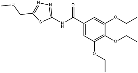 3,4,5-triethoxy-N-[5-(methoxymethyl)-1,3,4-thiadiazol-2-yl]benzamide 구조식 이미지