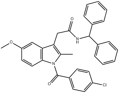 N-benzhydryl-2-[1-(4-chlorobenzoyl)-5-methoxy-2-methylindol-3-yl]acetamide 구조식 이미지