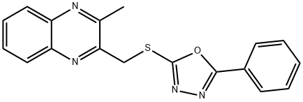 2-[(3-methylquinoxalin-2-yl)methylsulfanyl]-5-phenyl-1,3,4-oxadiazole Structure