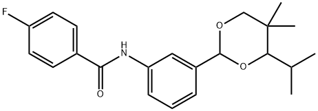 N-[3-(5,5-dimethyl-4-propan-2-yl-1,3-dioxan-2-yl)phenyl]-4-fluorobenzamide Structure