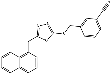 3-[[5-(naphthalen-1-ylmethyl)-1,3,4-oxadiazol-2-yl]sulfanylmethyl]benzonitrile Structure