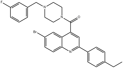 [6-bromo-2-(4-ethylphenyl)quinolin-4-yl]-[4-[(3-fluorophenyl)methyl]piperazin-1-yl]methanone 구조식 이미지