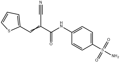 (E)-2-cyano-N-(4-sulfamoylphenyl)-3-thiophen-2-ylprop-2-enamide Structure