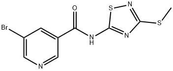 5-bromo-N-(3-methylsulfanyl-1,2,4-thiadiazol-5-yl)pyridine-3-carboxamide Structure