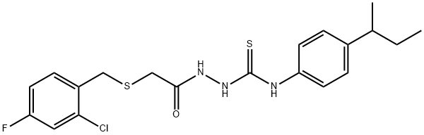 1-(4-butan-2-ylphenyl)-3-[[2-[(2-chloro-4-fluorophenyl)methylsulfanyl]acetyl]amino]thiourea Structure