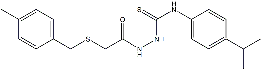 1-[[2-[(4-methylphenyl)methylsulfanyl]acetyl]amino]-3-(4-propan-2-ylphenyl)thiourea 구조식 이미지