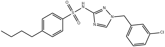 4-butyl-N-[1-[(3-chlorophenyl)methyl]-1,2,4-triazol-3-yl]benzenesulfonamide Structure