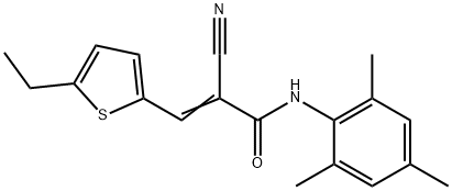 (E)-2-cyano-3-(5-ethylthiophen-2-yl)-N-(2,4,6-trimethylphenyl)prop-2-enamide 구조식 이미지