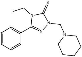 4-ethyl-5-phenyl-2-(piperidin-1-ylmethyl)-1,2,4-triazole-3-thione 구조식 이미지