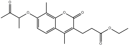 ethyl 3-[4,8-dimethyl-2-oxo-7-(3-oxobutan-2-yloxy)chromen-3-yl]propanoate Structure