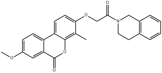 3-[2-(3,4-dihydro-1H-isoquinolin-2-yl)-2-oxoethoxy]-8-methoxy-4-methylbenzo[c]chromen-6-one 구조식 이미지