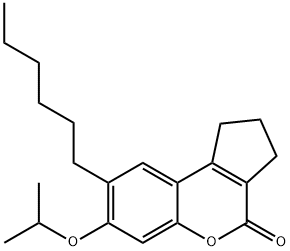 8-hexyl-7-propan-2-yloxy-2,3-dihydro-1H-cyclopenta[c]chromen-4-one 구조식 이미지
