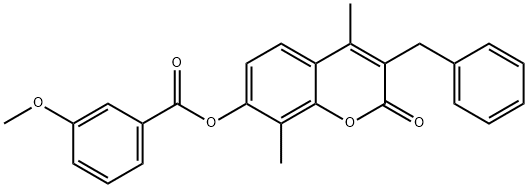 (3-benzyl-4,8-dimethyl-2-oxochromen-7-yl) 3-methoxybenzoate 구조식 이미지