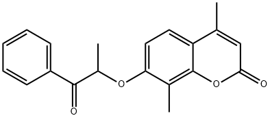 4,8-dimethyl-7-(1-oxo-1-phenylpropan-2-yl)oxychromen-2-one 구조식 이미지