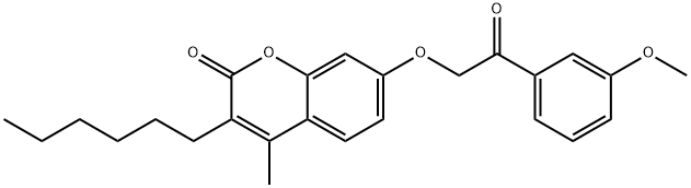 3-hexyl-7-[2-(3-methoxyphenyl)-2-oxoethoxy]-4-methylchromen-2-one Structure