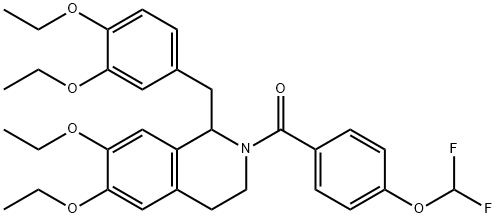 [1-[(3,4-diethoxyphenyl)methyl]-6,7-diethoxy-3,4-dihydro-1H-isoquinolin-2-yl]-[4-(difluoromethoxy)phenyl]methanone Structure
