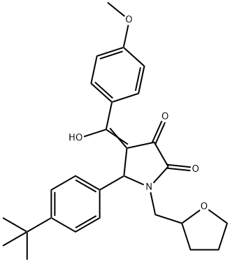 (4E)-5-(4-tert-butylphenyl)-4-[hydroxy-(4-methoxyphenyl)methylidene]-1-(oxolan-2-ylmethyl)pyrrolidine-2,3-dione Structure
