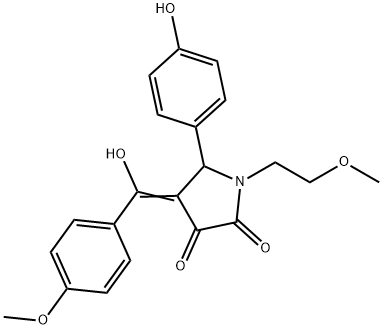 (4E)-4-[hydroxy-(4-methoxyphenyl)methylidene]-5-(4-hydroxyphenyl)-1-(2-methoxyethyl)pyrrolidine-2,3-dione Structure