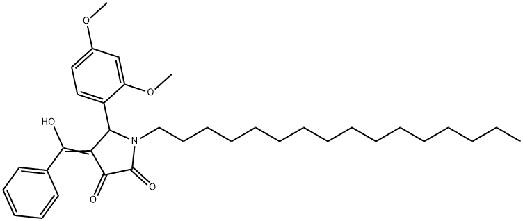 (4E)-5-(2,4-dimethoxyphenyl)-1-hexadecyl-4-[hydroxy(phenyl)methylidene]pyrrolidine-2,3-dione Structure