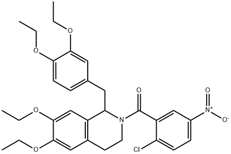 (2-chloro-5-nitrophenyl)-[1-[(3,4-diethoxyphenyl)methyl]-6,7-diethoxy-3,4-dihydro-1H-isoquinolin-2-yl]methanone Structure