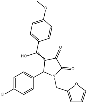 (4E)-5-(4-chlorophenyl)-1-(furan-2-ylmethyl)-4-[hydroxy-(4-methoxyphenyl)methylidene]pyrrolidine-2,3-dione Structure