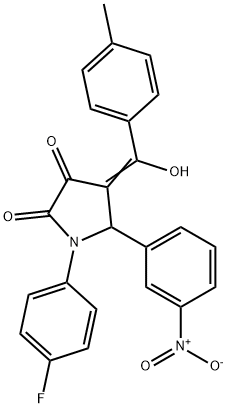 (4E)-1-(4-fluorophenyl)-4-[hydroxy-(4-methylphenyl)methylidene]-5-(3-nitrophenyl)pyrrolidine-2,3-dione Structure