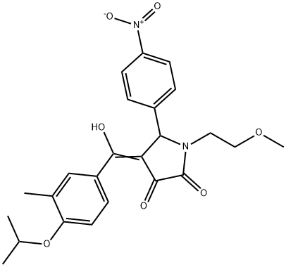 (4E)-4-[hydroxy-(3-methyl-4-propan-2-yloxyphenyl)methylidene]-1-(2-methoxyethyl)-5-(4-nitrophenyl)pyrrolidine-2,3-dione Structure